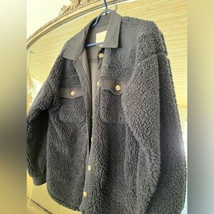 Black Sherpa Jacket by Thread and supply